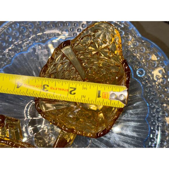 Vintage L.G. Wright Amber Glass Daisy & Button Creamer and Sugar Set - Picture 7 of 9